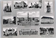 64283 W6100 Darmstadt - Schloß, Rathaus, Theater, Luisenplatz, Kollegiengebäude