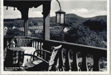 32312 W4990 Lübbecke , Westf - Terrassen-Café Biermann, Blick auf Reineberg