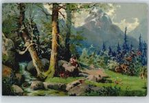 Gebirgslandschaft , Wanderer Kämmerer, R.