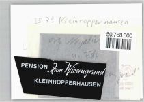 34633 W3579 Kleinropperhausen FOTO KEINE AK Foto mit Negativ, Pension Zum Wiesengrund