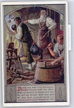 No. 803 , Faßmacher , Berufe , Spruch Schulverein Künstlerkarte
