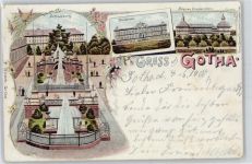 99867 O5800 Gotha , Thür Lithographie Schlossberg