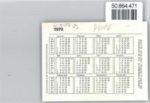 48351 W4416 Everswinkel - Kalender 1970, Frisör Salon Knorrenschild