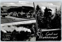 95509 W8581 Marktschorgast - Gesamtansicht, Schiefe Ebene, Prinz-Rupprecht-Turm