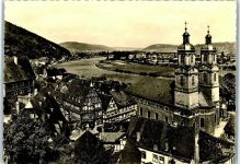 63897 W8760 Miltenberg - Luftaufnahme kath. Kirche Marktplatz