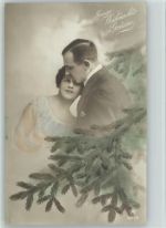 Weinachtsgrüße Liebespaar Liebe 1925