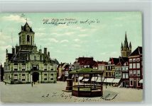 2600 Delft 1907 - Markt met Stadthuis Rathaus