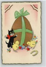 Katze Hufeisen Küken Osterei
