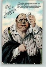 Sommerfrische - Dicker Mann schwitzt 1908 AK Dicker Mensch
