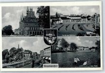 24534 W2350 Neumünster , Holst - Rathaus, Kuhberg, Bahnhof, Am Teich, Wappen