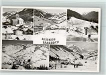 5753 Saalbach - Ortsansichten Gesamtansicht Skipisten Schlepplift Winteraufnahme Mehrfachaufnahme