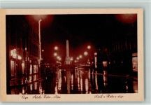 Riga 1938 - Adolf-Hitler Allee bei Nacht AK WK II