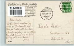 Baby im Storchennest , handcoloriert AK Storch 1908