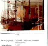 26465 W2941 Langeoog FOTO KEINE AK Schiffahrtmuseum Innenaufnahme Modell-Kogge Foto montiert auf Karton