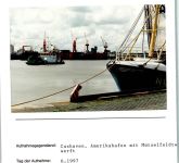 27472 W2190 Cuxhaven FOTO KEINE AK Amerikahafen mit Mützelfeldtwerft Foto montiert auf Karton