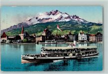 Luzern Lucerne Pilatus Unterwalden Raddampfer 1913