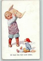 Verlag BKW Serie 690-3 - Kind mit seiner Kasperpuppe AK Feiertag, K. 1912