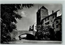 Brugg AG Aarebrücke und schwarzer Turm Brücke