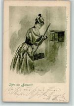 Bitte um Antwort - Ackermann Nr. 69 AK Briefkasten 1899