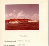 27498 W2192 Helgoland FOTO KEINE AK Blick vom Schiff Richtung Helgoland Foto montiert auf Karton