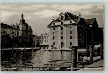 Rorschach Hafen mit Kornhaus Ruderboot
