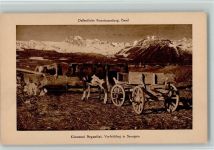 Ochsenkarren - Bild von Segantini AK Tiergespann