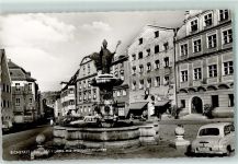 85072 W8078 Eichstätt , Bay - Marktplatz mit Wilibaldsburg Rückseite mit Abschürfungen bzw Kleberesten