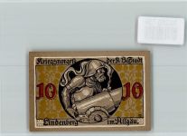 88161 W8998 Lindenberg i. Allgäu - Notgeld 10 Pfennig Ritter mit Kanone