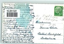 72525 W7420 Münsingen , Württ - Kreiskrankenhaus Rückseite mit Abschürfungen bzw Kleberesten