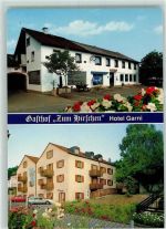 85072 W8078 Wasserzell , Kr Eichstätt, Bay - Gasthaus Zum Hirschen Hotel garni Rückseite mit Abschürfungen bzw Kleberesten