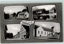 72510 W7488 Stetten am kalten Markt - Gasthaus zur Krone Kirche Rückseite mit Abschürfungen bzw Kleberesten