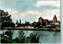 85049 W8070 Ingolstadt , Donau - Donaupartie Rückseite mit Abschürfungen bzw Kleberesten