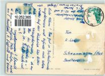 04552 O7200 Borna b Leipzig - Breiter Teich mit Oberschule Freilichtbühne Volksplatz Ernst-Thälmann-Straße Rückseite mit Abschürfungen bzw Kleberesten