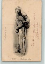 Bédouine avec enfant Volkstypen / Brauchtum Tunesien