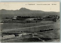 Carthage 1919 - Vue sur le anciens ports , Eisenbahn