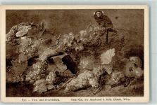 Tier- und Fruchstück Verlag K.V.W. Nr. 1943 Affe Papagei Weintrauben Frucht, Gemüse Künstlerkarte