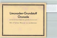 Limonaden Grundstoff Oronade Etikett