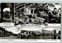 06547 O4713 Stolberg Harz - Rückseite mit Abschürfungen bzw Kleberesten Kupferhof Burg Rathaus Ellermühle Prymwerke