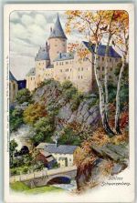 08340 O9430 Schwarzenberg /Erzgeb. Lithographie Schloss