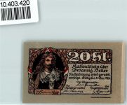 6240 Rattenberg Gebrauchsspuren Notgeld Kassenschein 20 Heller