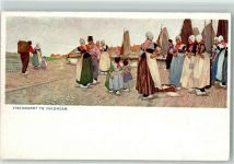 1131 Volendam 1905 Künstlerkarte Fischmarkt Tracht AK