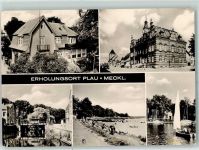 19395 O2864 Plau - Jugendherberge Walter Husemann Rathaus Marktplatz Schwimmbad Plauer See Seglerheim