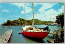 Castries Gebrauchsspuren Marina Castries Segelboot Anlegesteg