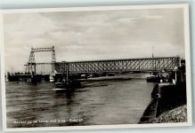 7201 Zutphen - Blick zur Ijssel mit Hebebrücke Frachtschiffe