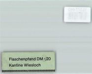 69168 W6908 Wiesloch KEINE AK Pfandgutschein Kantine Wiesloch