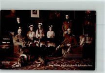 König v. Sachsen im Kreise seiner Familie - AK Adel Sachsen 1914 Foto AK