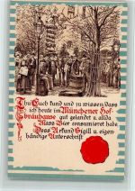 W8000 München Siegel, Urkunde, gute Erhaltung AK Hofbräuhaus Prägedruck