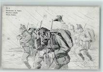 WK I Nr. 3 Rauchen erlaubt , sign Pierre Chatillon Militär Karikatur Künstlerkarte