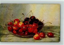 Stilleben - Früchte, Kirschen AK Billing, M.