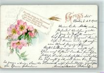 Blumen und Spruch 1901 AK Poesie